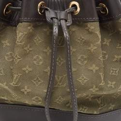 Pre Owned Louis Vuitton Khaki Monogram Mini Lin Canvas Noelie Bag