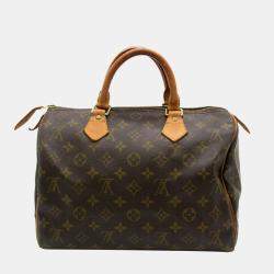 Pre Owned Louis Vuitton Brown Monogram Canvas Speedy 30 Handbag
