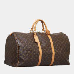 Louis Vuitton Brown Monogram Canvas Keepall 60 Travel Bag