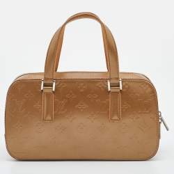 Pre Owned Louis Vuitton Beige Monogram Vernis Mat Shelton Bag