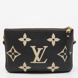 Pre Owned Louis Vuitton Bicolor Monogram Empreinte Leather Double Zip On Strap Pochette