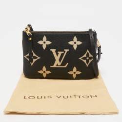Pre Owned Louis Vuitton Bicolor Monogram Empreinte Leather Double Zip On Strap Pochette