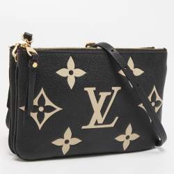 Pre Owned Louis Vuitton Bicolor Monogram Empreinte Leather Double Zip On Strap Pochette