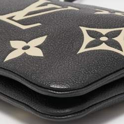 Pre Owned Louis Vuitton Bicolor Monogram Empreinte Leather Double Zip On Strap Pochette