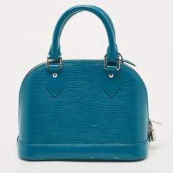 Pre Owned Louis Vuitton Cyan Epi Leather Alma BB Bag