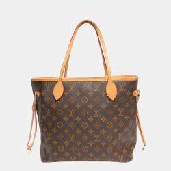 Pre Owned Louis Vuitton Brown Canvas Monogram Neverfull MM Tote Bag 
