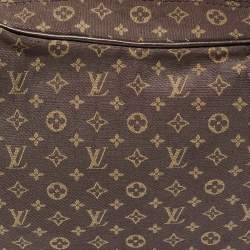 Pre Owned Louis Vuitton Fusain Monogram Mini Lin Canvas Boulogne Bag