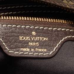 Pre Owned Louis Vuitton Fusain Monogram Mini Lin Canvas Boulogne Bag