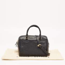 Pre Owned Louis Vuitton Black Monogram Impreinte Leather Speedy 25 Bandouliere Bag