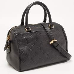 Pre Owned Louis Vuitton Black Monogram Impreinte Leather Speedy 25 Bandouliere Bag