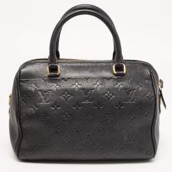 Pre Owned Louis Vuitton Black Monogram Impreinte Leather Speedy 25 Bandouliere Bag