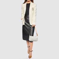 Pre Owned Louis Vuitton White Damier Azur Canvas Pochette Accessoires Shoulder Bag