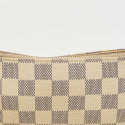 Pre Owned Louis Vuitton White Damier Azur Canvas Pochette Accessoires Shoulder Bag