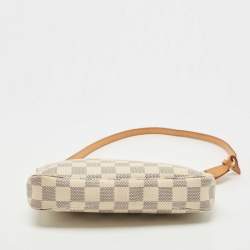 Pre Owned Louis Vuitton White Damier Azur Canvas Pochette Accessoires Shoulder Bag
