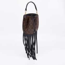 Pre Owned Louis Vuitton Brown Monogram Coated Canvas Noe Fringe Crossbody Bag
