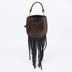 Pre Owned Louis Vuitton Brown Monogram Coated Canvas Noe Fringe Crossbody Bag