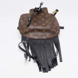Pre Owned Louis Vuitton Brown Monogram Coated Canvas Noe Fringe Crossbody Bag