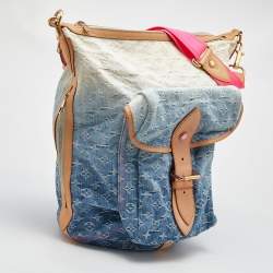 Pre Owned حقيبة لوي فيتون صنبروست إصدار محدود دنيم مونوغرامي أخضر اومبري متوسطة 