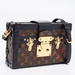 Pre Owned Louis Vuitton Black Monogram Canvas Petite Malle Bag