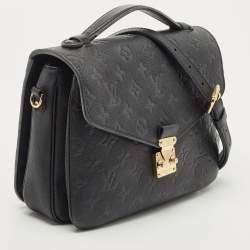 Pre Owned Louis Vuitton Black Monogram Empriente Leather Pochette Metis Bag