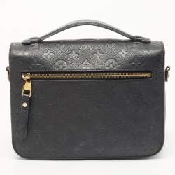 Pre Owned Louis Vuitton Black Monogram Empriente Leather Pochette Metis Bag