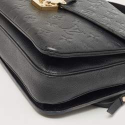 Pre Owned Louis Vuitton Black Monogram Empriente Leather Pochette Metis Bag