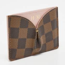 Pre Owned Louis Vuitton Damier Ebene Caissa Card Holder