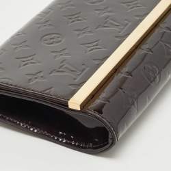 Pre Owned Louis Vuitton Amarante Monogram Vernis Ana Clutch Bag