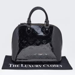 Pre Owned Louis Vuitton Black Magnetique Monogram Vernis Alma PM Bag