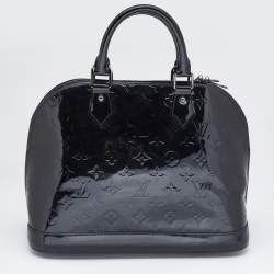 Pre Owned Louis Vuitton Black Magnetique Monogram Vernis Alma PM Bag