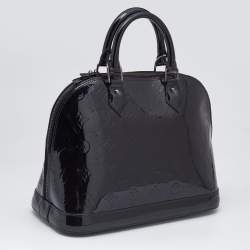 Pre Owned Louis Vuitton Black Magnetique Monogram Vernis Alma PM Bag