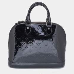 LOUIS VUITTON Black Magnetique Monogram Vernis Alma BB Satchel Bag