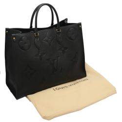 Pre Owned Louis Vuitton Black Monogram Empreinte Leather On The Go GM Bag