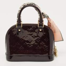 Pre Owned Louis Vuitton Amarante Monogram Vernis Alma BB Bag