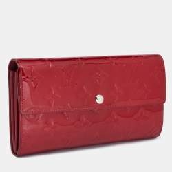 مملوكة مسبقًا محفظة لوي فيتون سارة جلد فيرنيه مونوغرامي بوم دامور أحمر 