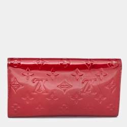 مملوكة مسبقًا محفظة لوي فيتون سارة جلد فيرنيه مونوغرامي بوم دامور أحمر 