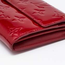 مملوكة مسبقًا محفظة لوي فيتون سارة جلد فيرنيه مونوغرامي بوم دامور أحمر 