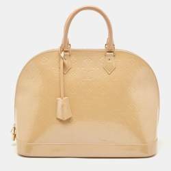 Louis Vuitton, Bags, Louisvuitton Alma Vernis Bb Dune Beige Patent  Leather Shoulder Bag