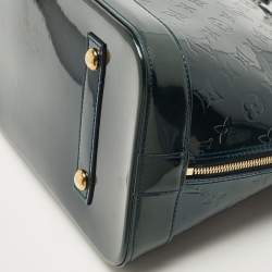 Pre Owned Louis Vuitton Bleu Nuit  Monogram Vernis Alma GM Bag
