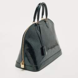 Pre Owned Louis Vuitton Bleu Nuit  Monogram Vernis Alma GM Bag