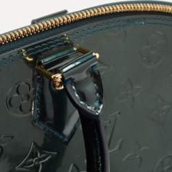 Pre Owned Louis Vuitton Bleu Nuit  Monogram Vernis Alma GM Bag