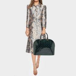 Pre Owned Louis Vuitton Bleu Nuit  Monogram Vernis Alma GM Bag