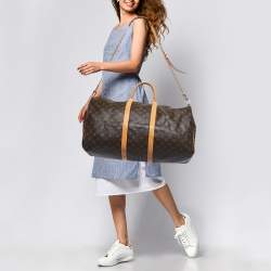 Pre Owned Louis Vuitton Monogram Canvas Keepall Bandouliere 55 Bag