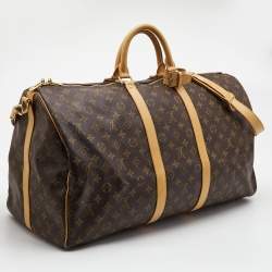 Pre Owned Louis Vuitton Monogram Canvas Keepall Bandouliere 55 Bag