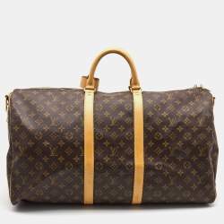 Pre Owned Louis Vuitton Monogram Canvas Keepall Bandouliere 55 Bag