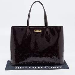 Pre Owned Louis Vuitton Amarante Monogram Vernis Wilshire MM Bag