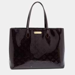Pre Owned Louis Vuitton Amarante Monogram Vernis Wilshire MM Bag