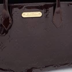 Pre Owned Louis Vuitton Amarante Monogram Vernis Wilshire MM Bag