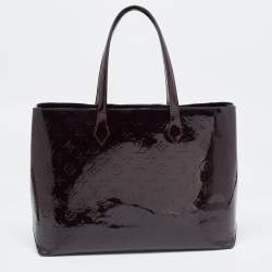 Pre Owned Louis Vuitton Amarante Monogram Vernis Wilshire MM Bag