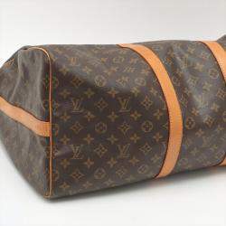 Louis Vuitton Brown Canvas Monogram Keepall 55 Duffel Bag